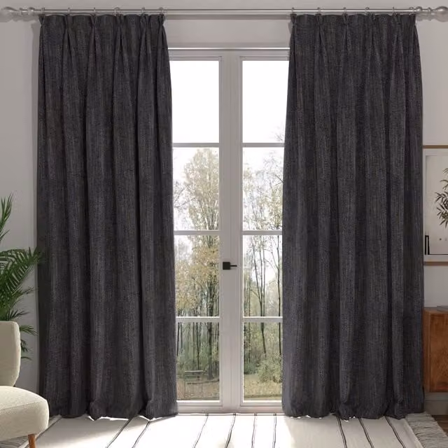 Terrys Polaris Made to Measure Blackout Fabric Panel Curtain in Blue and Grey