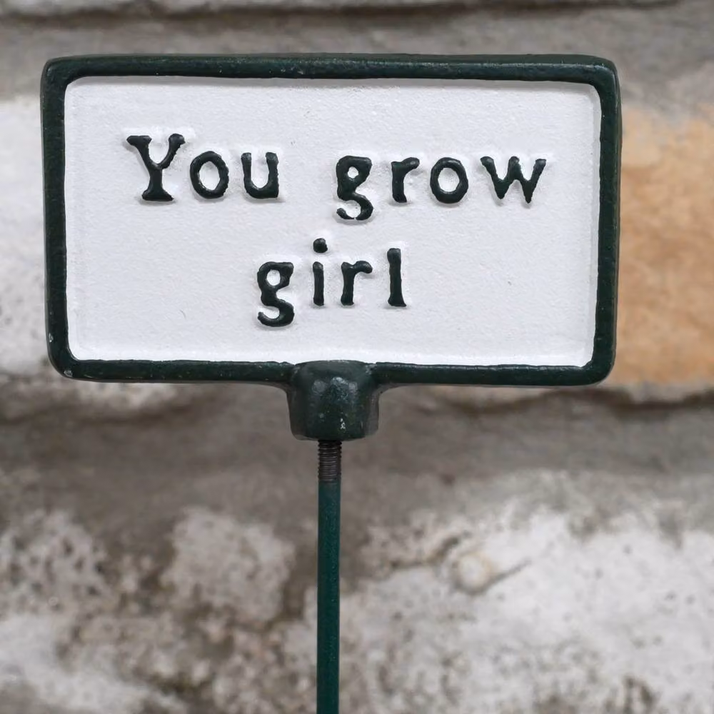 Gifts Direct 2 U You Grow Garden Stake Plant Sign in White Metal – 3