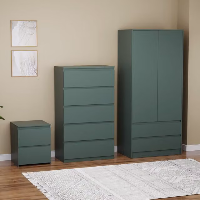 Vida Designs Denver Bedroom Set in Green