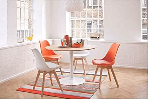 IHANA Red Dining Chair with Cushioned Seat and Solid Beech Wood Legs – 2