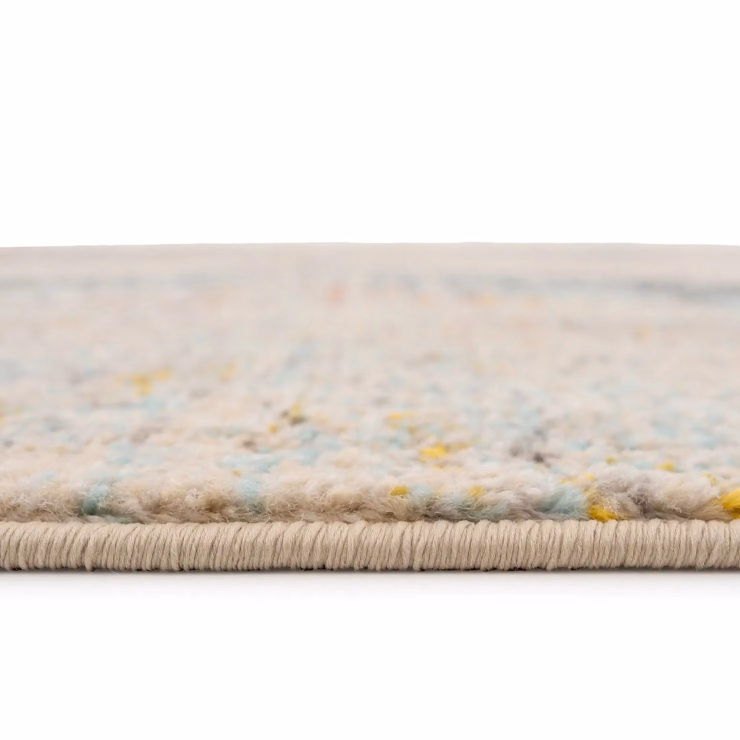 Kukoon Vintage Distressed Chevron Design Area Rug in Beige, Blue, Pink and Green, W: 120 cm, L: 170 cm – 2