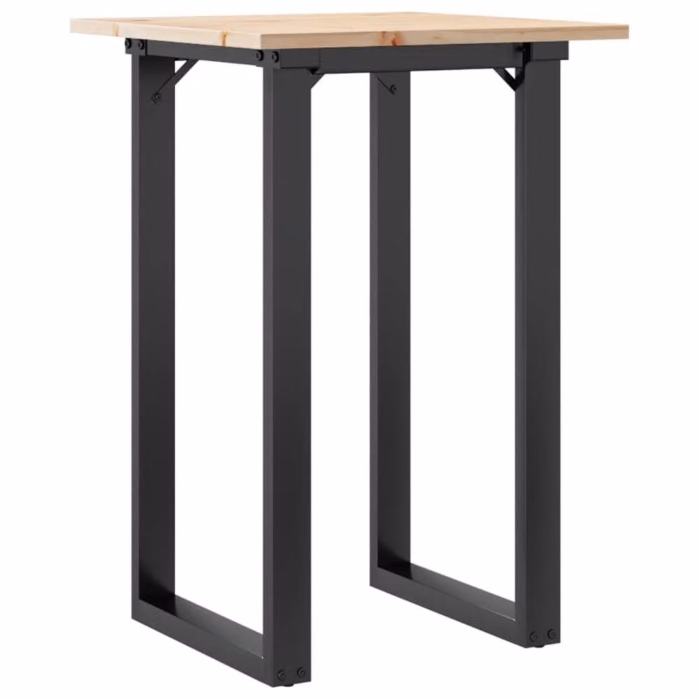 Berkfield Home O-Frame Square Dining Table in Brown Solid Pine and Steel, W/D/H: 50 x 50 x 75 cm – 2