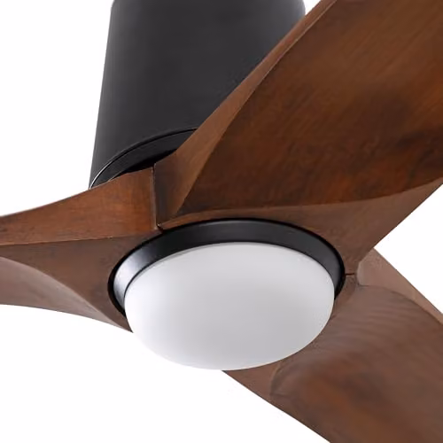 Netlighting Heywood Tub Smart LED Ceiling Fan in Black and Walnut, 132 cm – 4