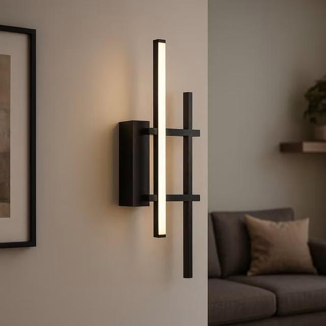 Eglo Trepiliano Modern LED Linear Metal Wall Light in Black