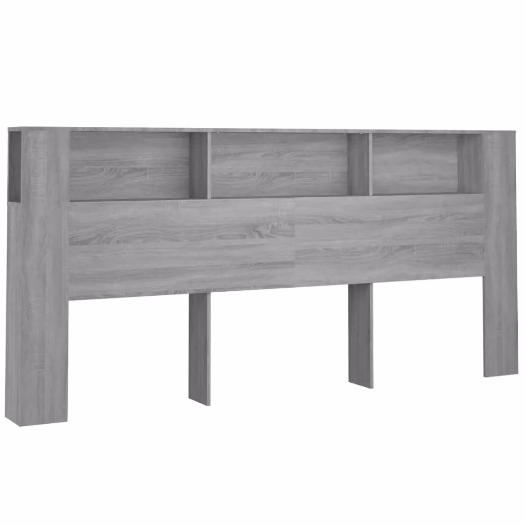 Berkfield Home Headboard Cabinet in Grey Sonoma, W: 220 cm, D: 18.5 cm, H: 104.5 cm – 2
