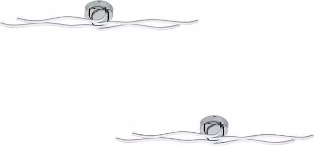 Loops 2 Pack Modern LED Ceiling Light in Chrome and White with Included Bulbs