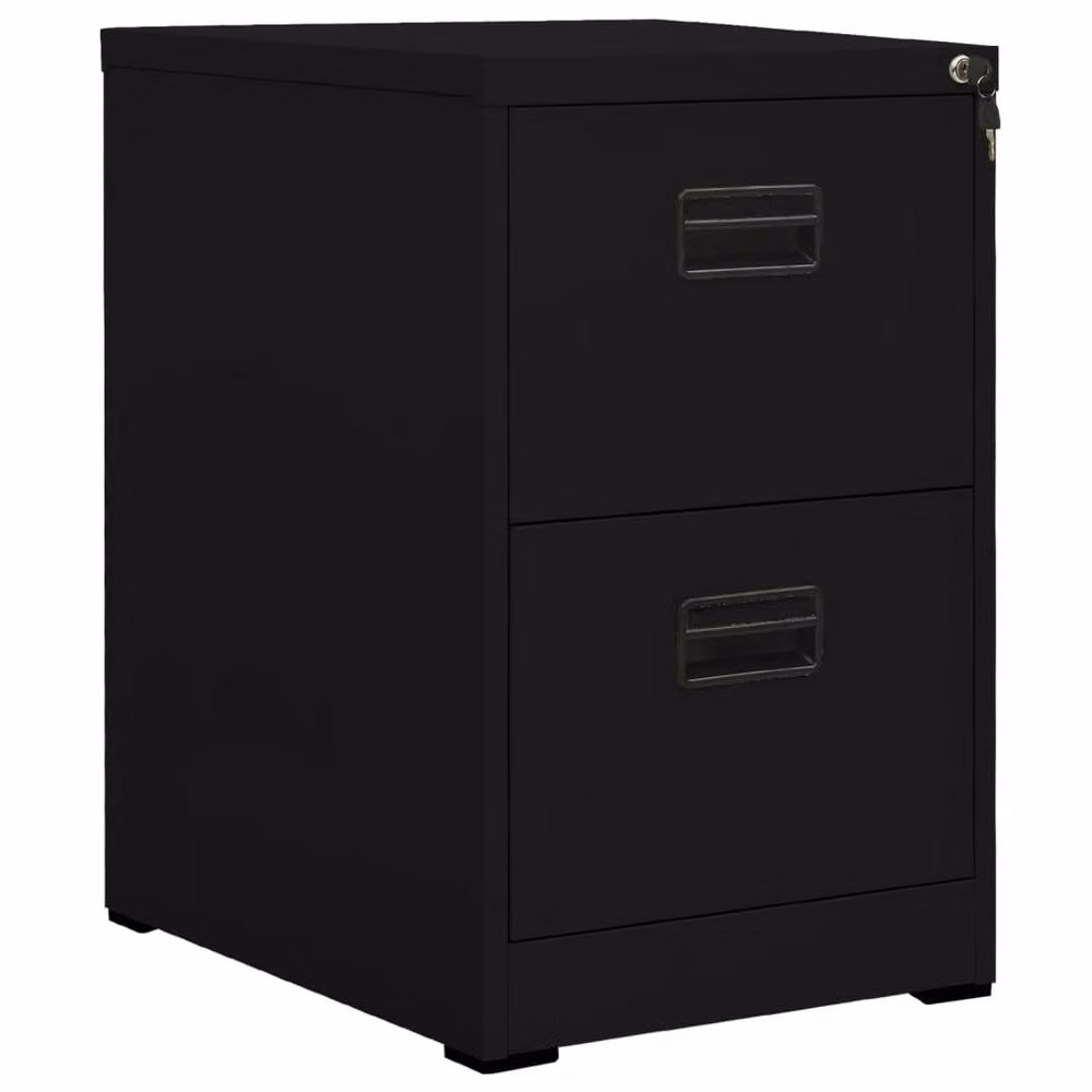 Berkfield Home Black Steel Filing Cabinet with Lock, W/D/H: 46 x 62 x 72.5 cm – 2