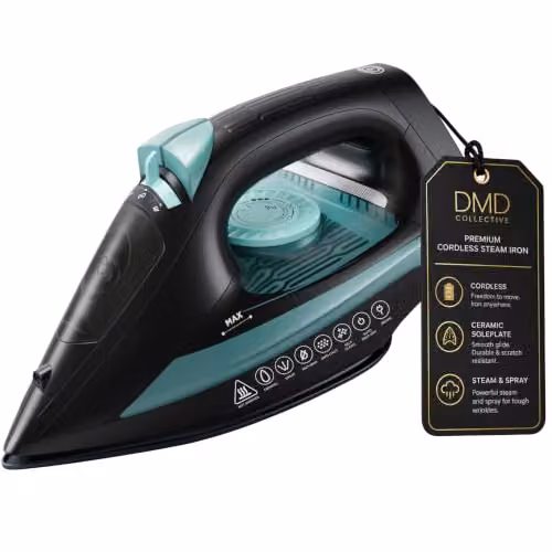 DMD Collective Cordless Steam Iron with Ceramic Non-stick Soleplate and Vertical Steam, 2800W, Black – 6