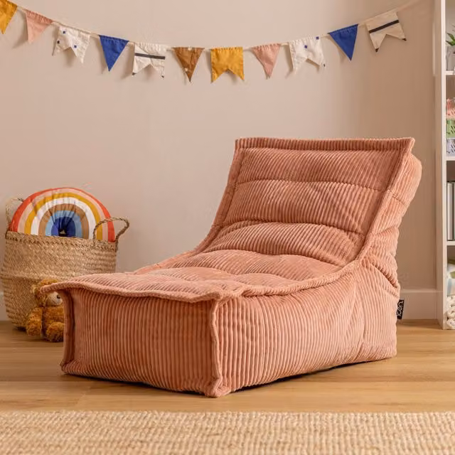 Icon Kids Dolce Scandi Jumbo Cord Childrens Lounger Bean Bag - Dusty Pink