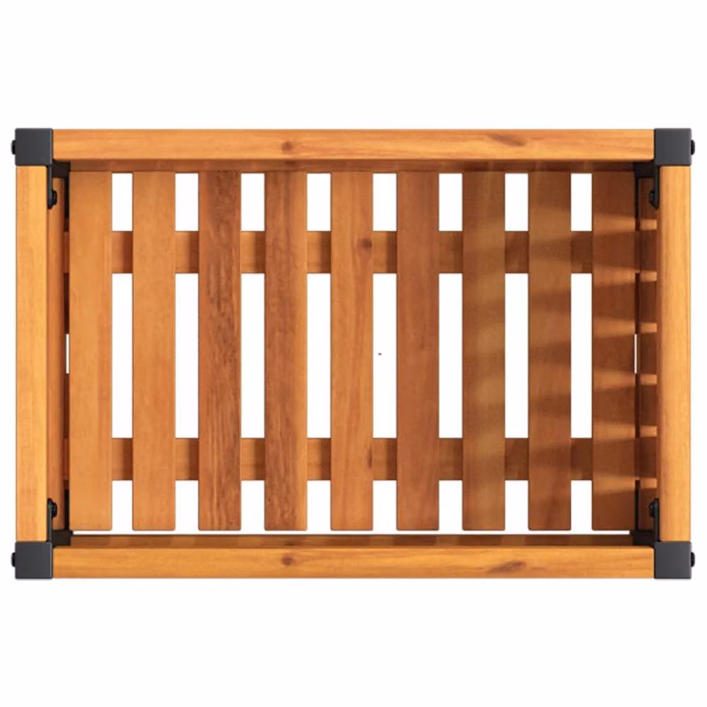 Berkfield Home Garden Planter in Brown Solid Wood and Steel, W: 45 cm, D: 30 cm, H: 27.5 cm – 4