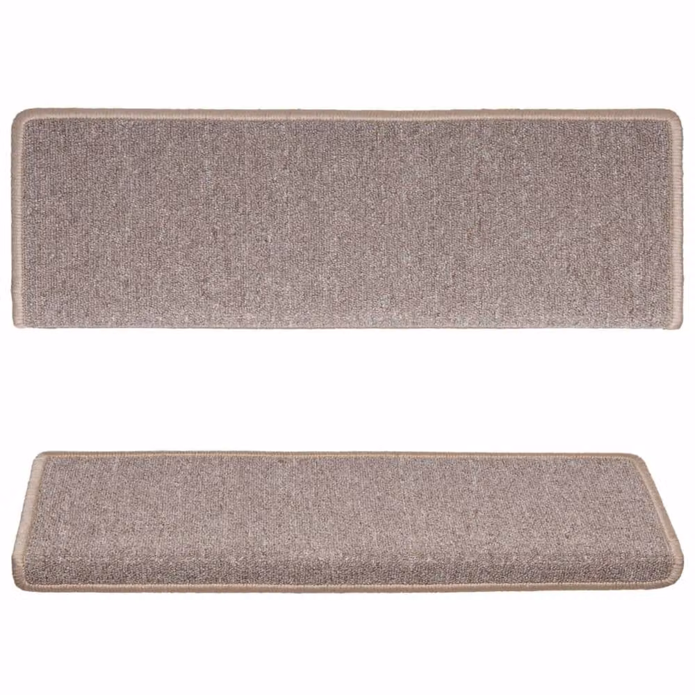 Berkfield Home Self-Adhesive Carpet Stair Treads, 15 Pieces, Brown, W: 65 cm, D: 21 cm, H: 4 cm – 3