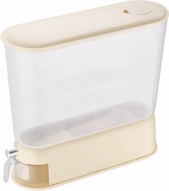 Lifeideas Slim Grain Storage Dispenser in White and Transparent, Height: 46.3 cm