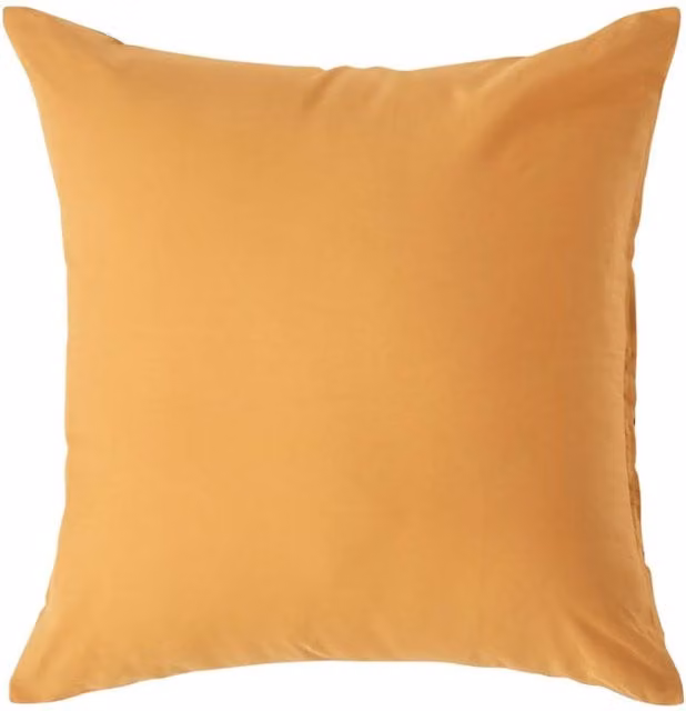Homescapes 200 Thread Count Egyptian Cotton Percale Housewife Pillowcase, Yellow, W: 40 cm