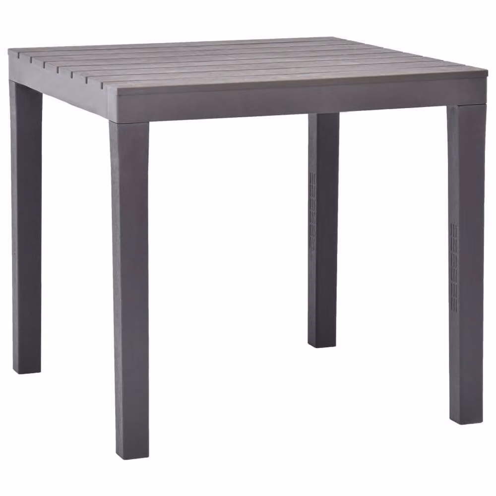 Berkfield Home Garden Table and 2 Benches Set in Taupe Brown Plastic