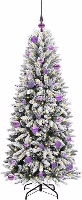 Berkfield Home Green Artificial Christmas Tree with 150 White LEDs, W/D/H: 63 x 63 x 150 cm