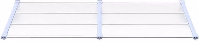 Berkfield Home Wall-Mounted Polycarbonate Door Canopy in Grey and Transparent, W: 199 cm, H: 90 cm – 1