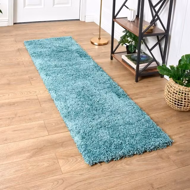 Bravich California Shaggy Rug in Duck Egg Blue, W: 230 cm, D: 60 cm