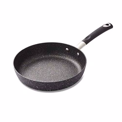Tower T900113 Precision 24cm Non-Stick Forged Aluminium Frying Pan with Black Diamond Coating and Soft Grip Handle, Black
