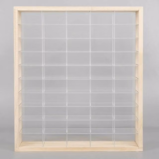 SPETLEK 50 Grid Acrylic Display Case for 1/64 Scale Diecast Car Models in Transparent