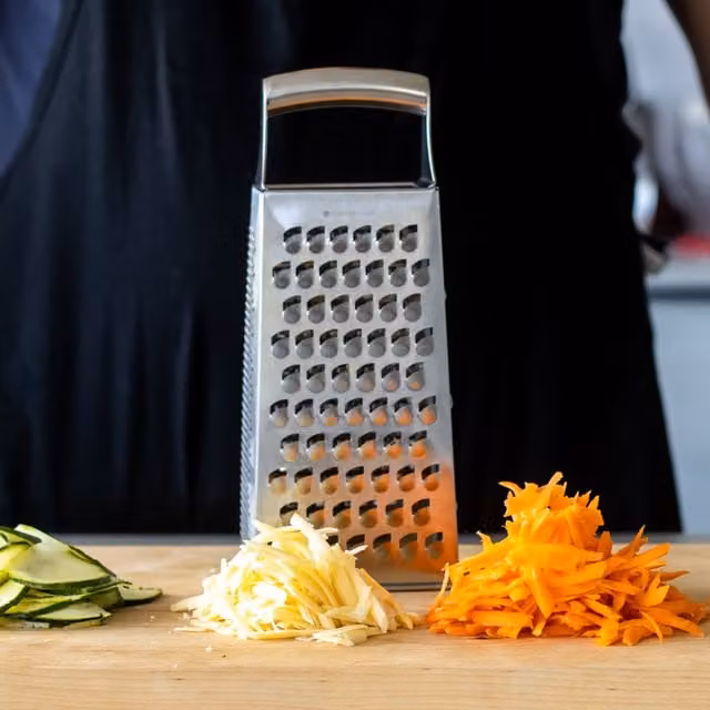 MasterClass Etched Stainless Steel Four Sided Box Grater, Black