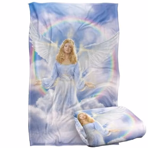 JQ Licensing Jlo Angel Rainbow Silky Touch Super Soft Fleece Throw Blanket, Multicolour, W: 91 cm, D: 147 cm – 1