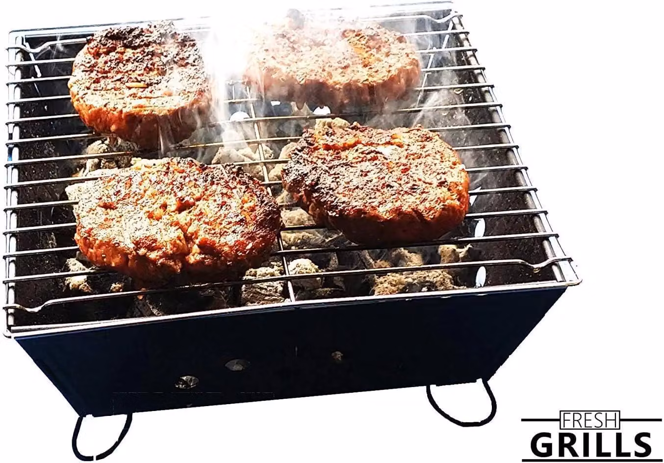Fresh Grills Small Portable Charcoal Tabletop BBQ in Black – 3