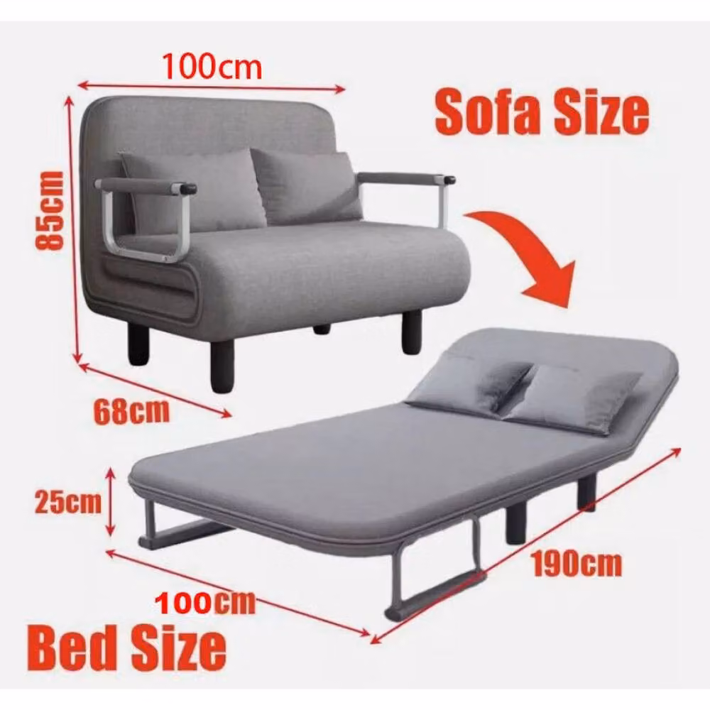 Kelvenix Grey Fabric Sleeper Armchair Sofa Bed with Metal Frame – 2