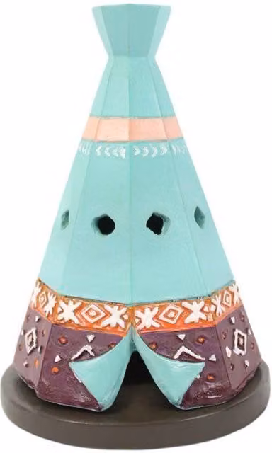 KDMD Boho Ceramic Teepee Incense Cone Holder in Blue