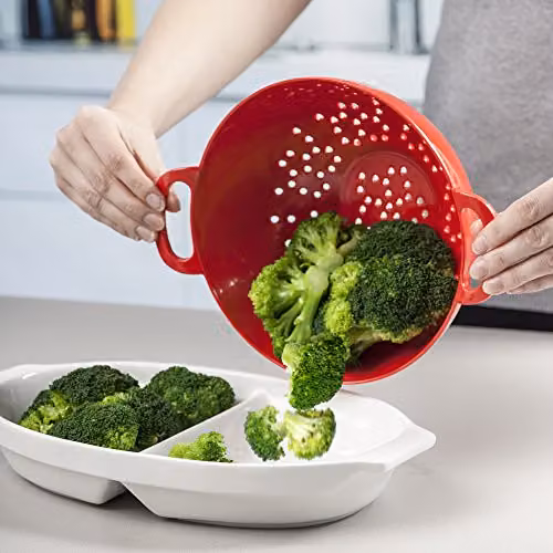 Zeal Red Melamine Colander with Handles and Feet, 20cm – 3