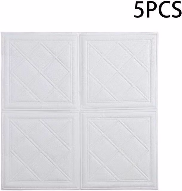 Hinsinc Self Adhesive White Brick Foam Ceiling and Wall Sticker Wallpaper, 0.6m2