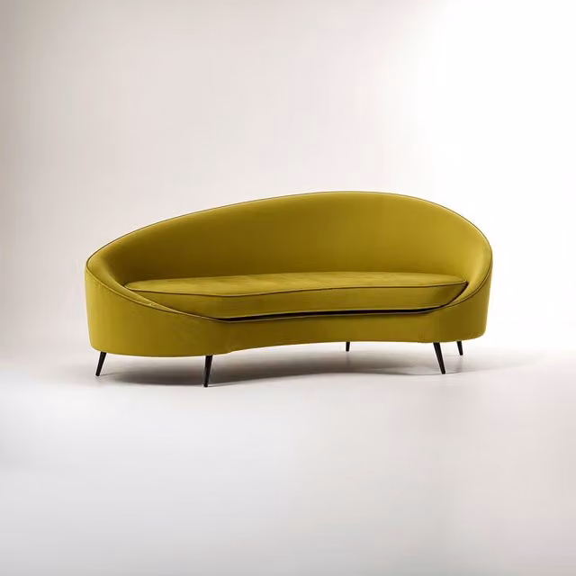 Interiors by Premier Hasina Three Seat Modern Velvet Sofa in Green