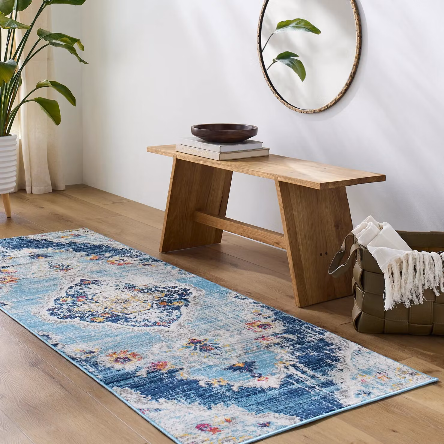 Livabliss Floransa Vintage Boho Living and Dining Room Rug in Blue, Beige, Grey and Pink, W: 200 cm, D: 275 cm – 5