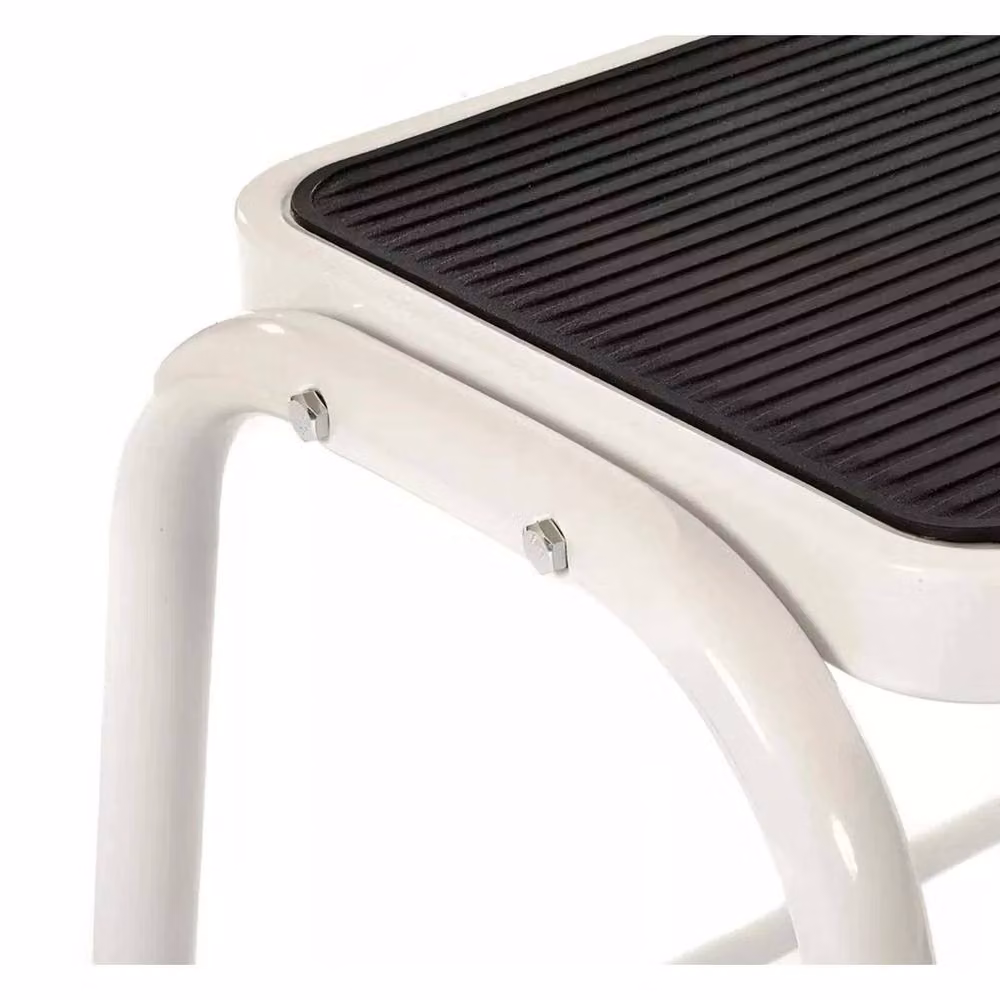 PAWNORA White Steel Double Step Stool with Non-Slip Rubber Feet – 3