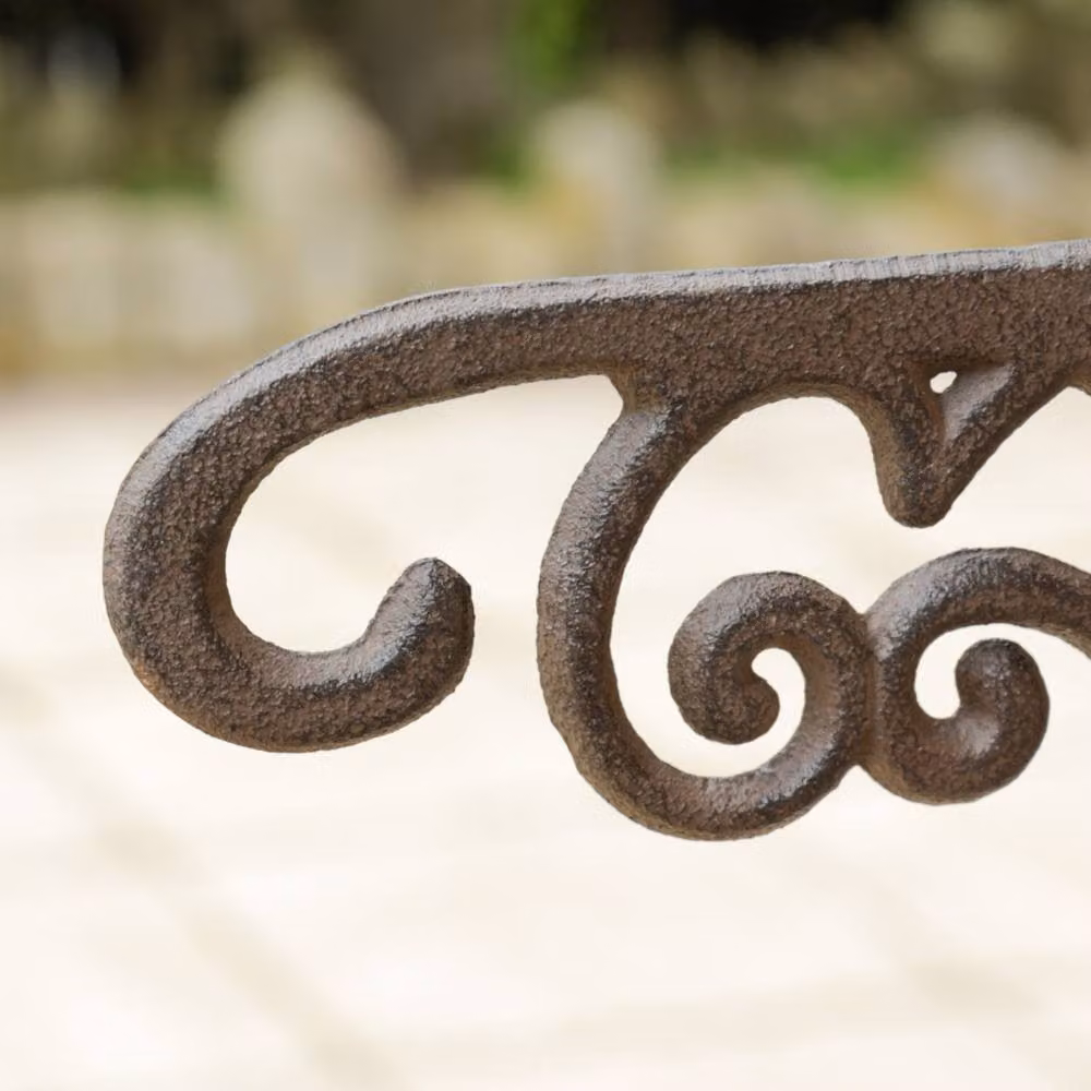 Dibor Vintage Cast Iron Ornate Scrolled Outdoor Hanging Basket Bracket in Brown – 3