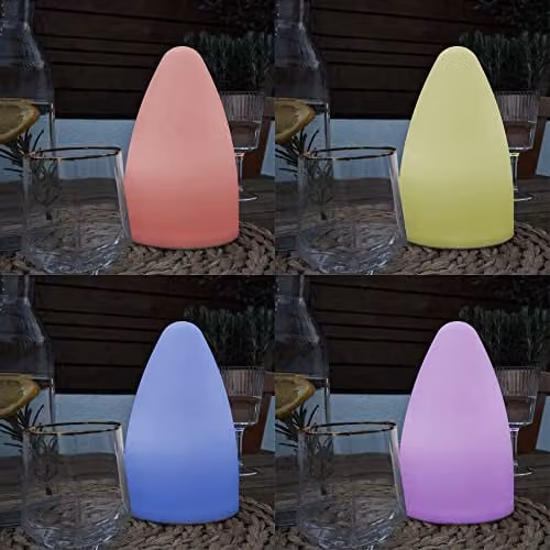 ValueLights MiniSun White Rechargeable RGB LED Outdoor Table Lamp