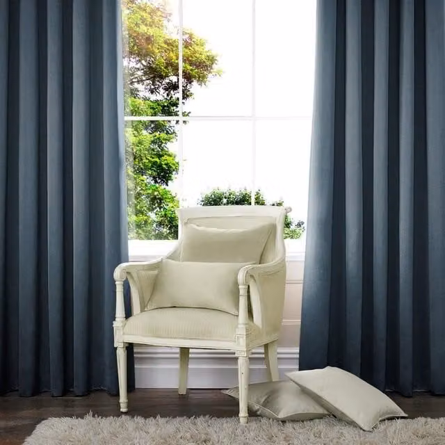 Terrys Made to Measure Danube Blackout Fabric Panel Curtain in Blue