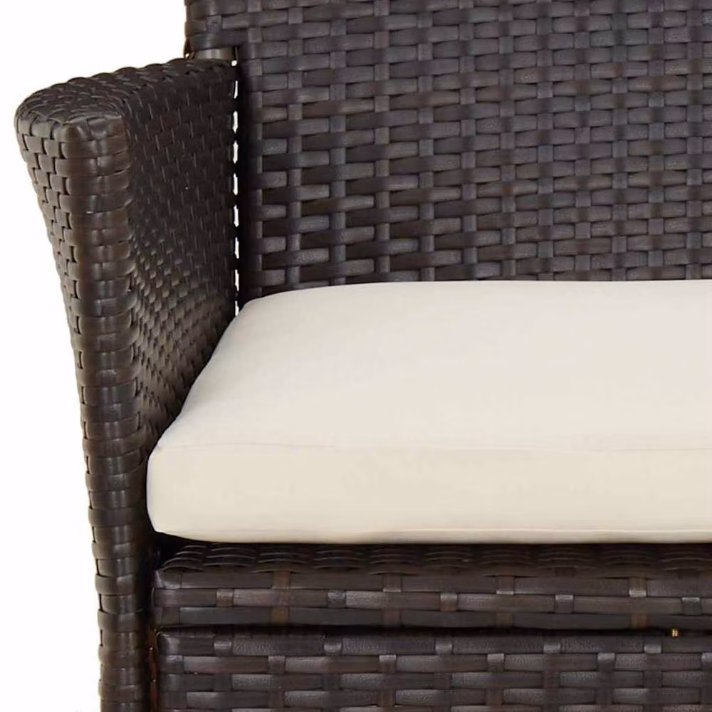 Berkfield Home 9 Piece Brown Poly Rattan Garden Dining Set with Cushions – 4