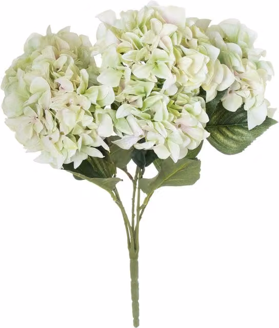 KDMK Vintage Floral Hydrangea Bouquet Tabletop Decor in Green