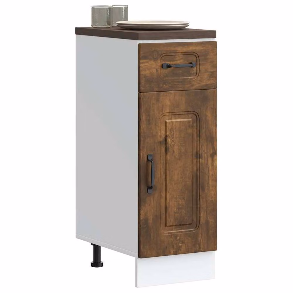 Berkfield Home Kalmar Kitchen Base Cabinet in Smoked Oak Brown, W/D/H: 46.0 x 30.0 x 81.5 cm – 2