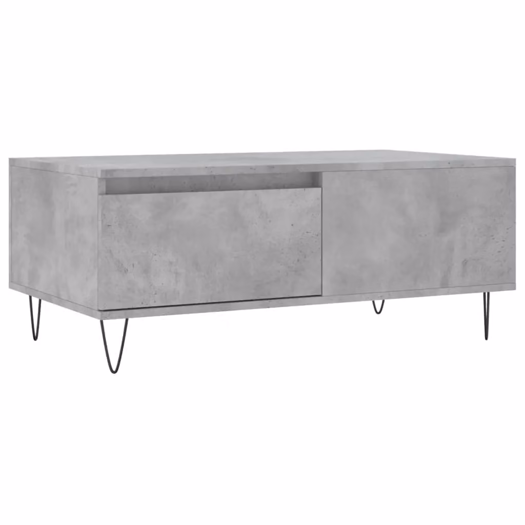 Berkfield Home Modern Rectangular Coffee Table in Grey Composite and Metal, W/D/H: 90 x 50 x 36.5 cm – 2