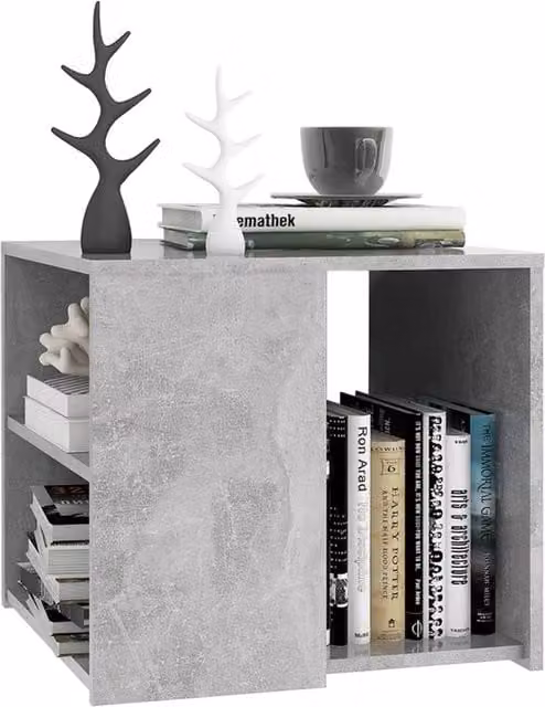 Berkfield Home Modern Square Side Table in Grey MDF, W/D/H: 50 x 50 x 45 cm – 1