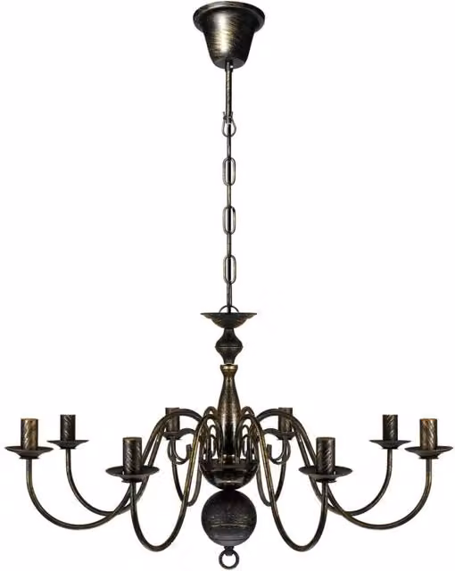 Berkfield Home Antique Black Metal Ceiling Chandelier for 8 x E14 Bulbs