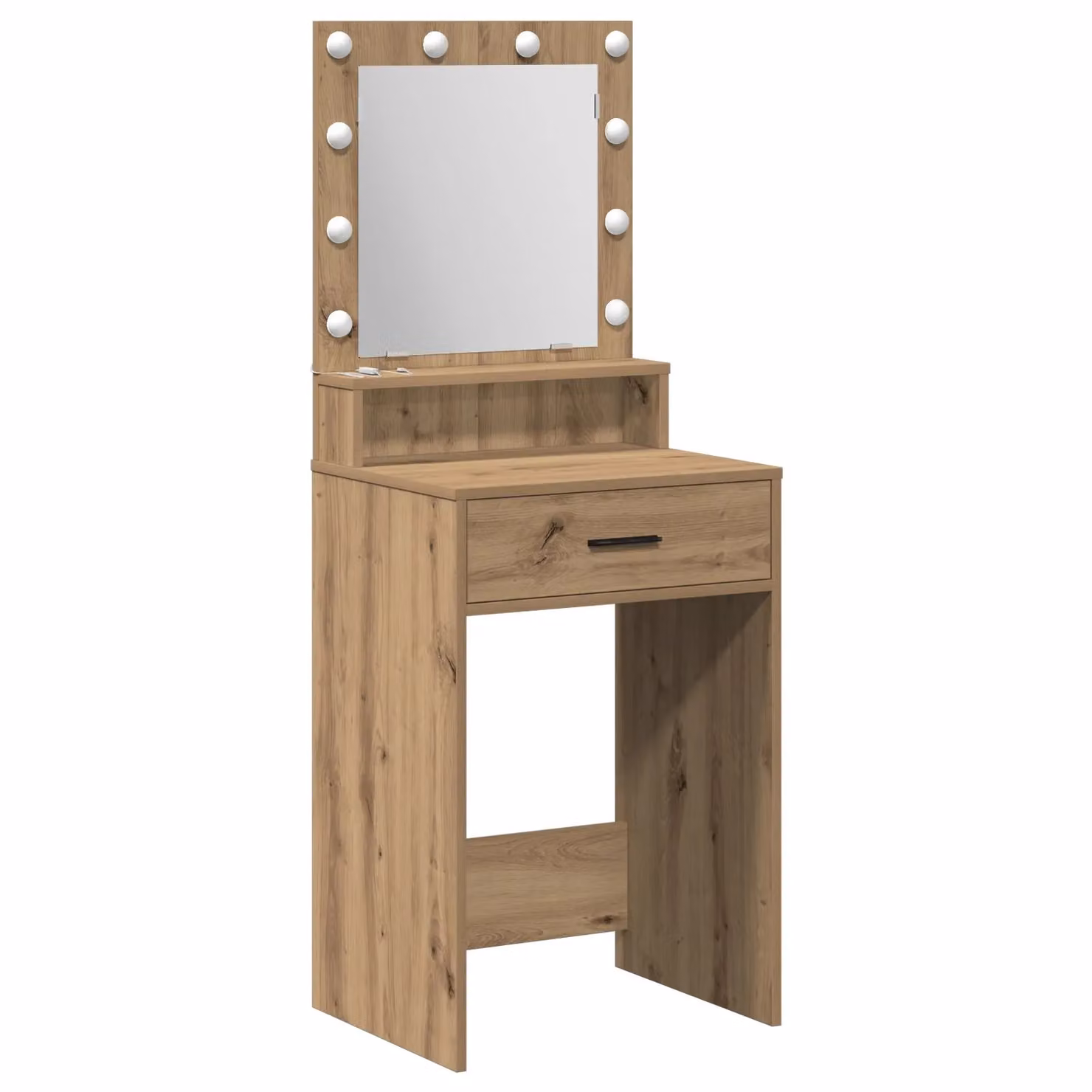 Berkfield Home Artisan Oak Dressing Table with LED Lights, Brown, W: 50 cm, D: 41 cm, H: 135 cm – 2