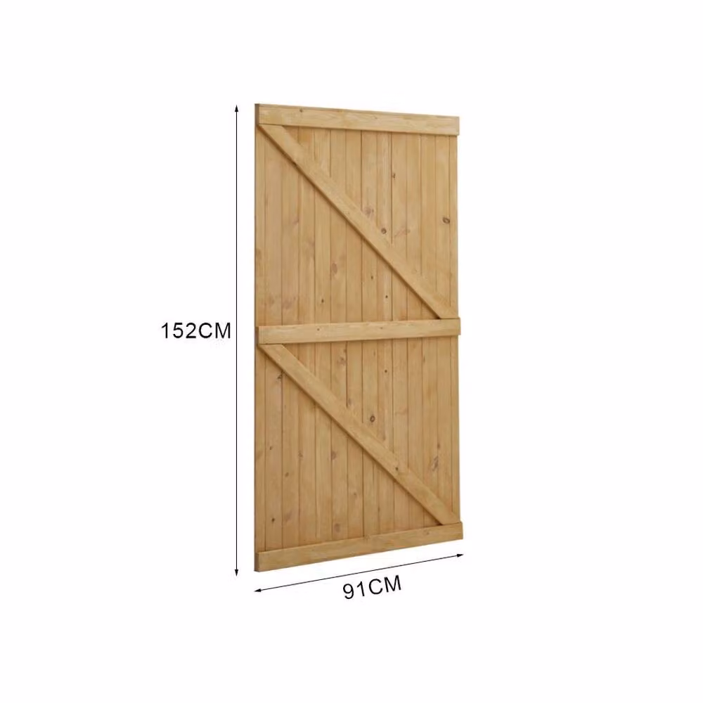 EONLION Heavy Duty Wooden Garden Gate in Brown, W: 152.4 cm, H: 91.44 cm – 2