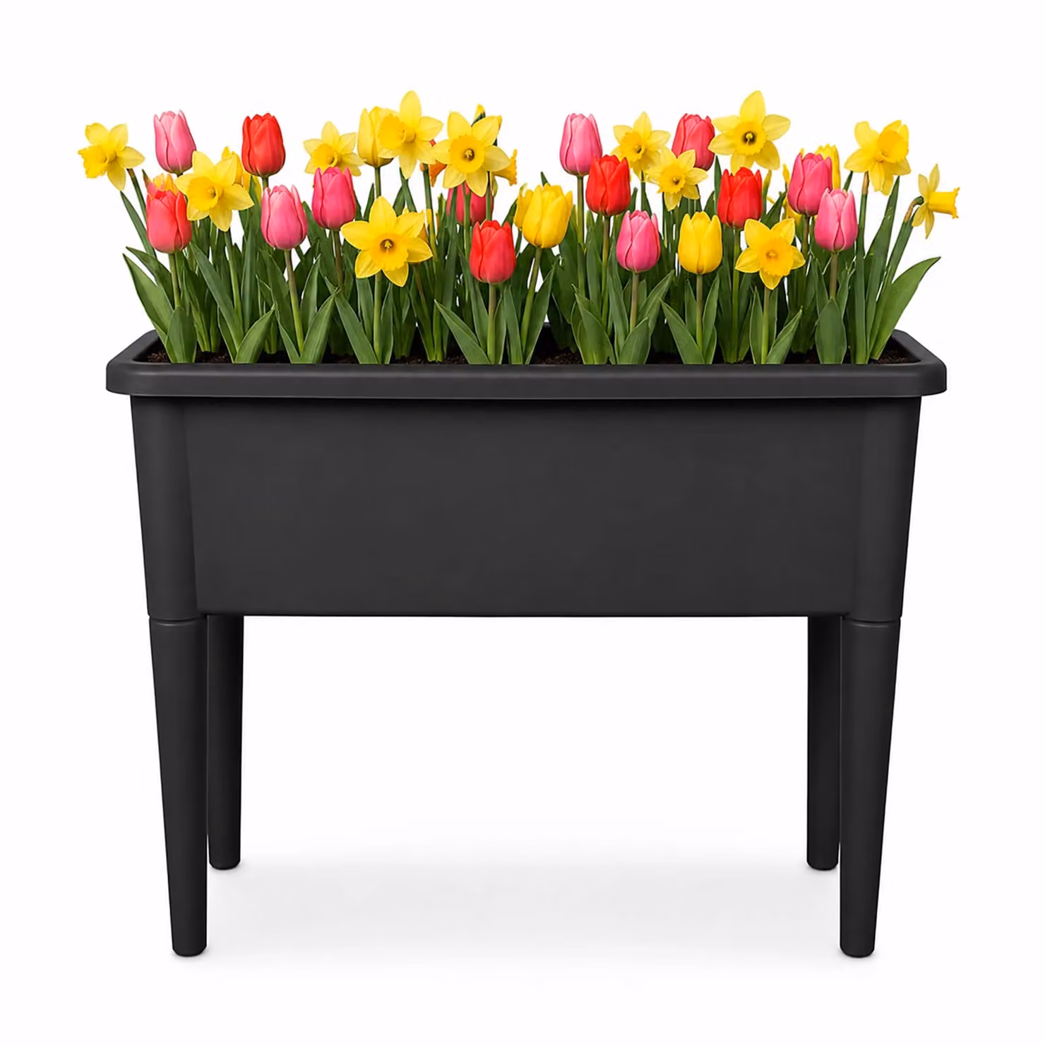 Simpa Black Plastic Raised Bed Trough Planter Tub W/D/H: 76 x 65 x 37 cm – 2