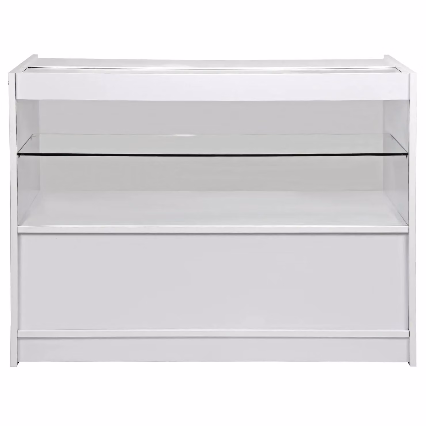 Monstershop Pegasus Glossy White Retail Display Set with Glass Sliding Doors, W/D/H: 120 x 60 x 90 cm