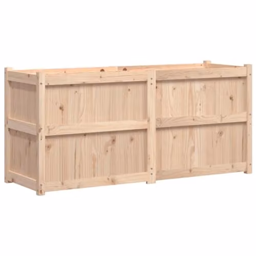 vidaXL Brown Solid Wood Pine Garden Planter Tub W: 150 cm, D: 50 cm, H: 70 cm – 1