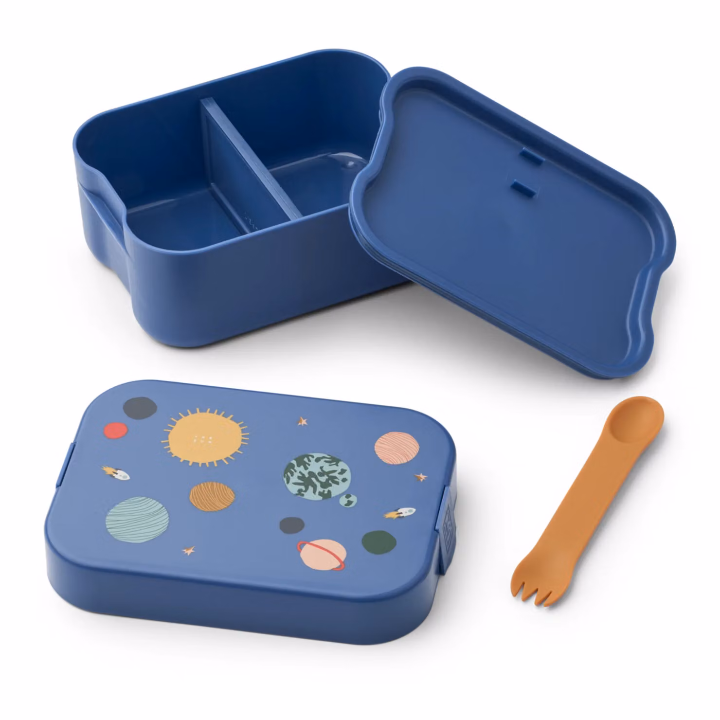 Liewood Kamil Lunchbox with Cutlery in Blue Universe / Classic Navy – 2