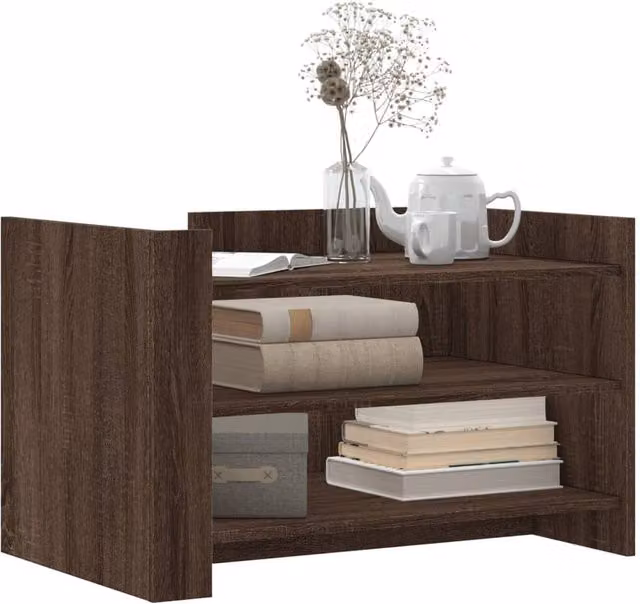 Berkfield Home Modern Brown Oak Coffee Table, W/D/H: 80 x 50 x 50 cm