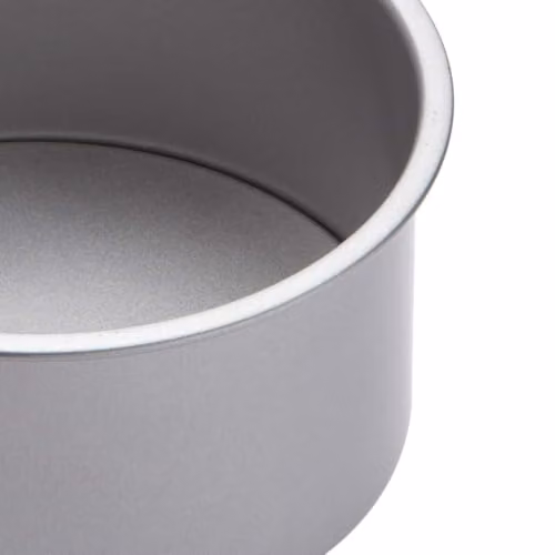 KitchenCraft Non-Stick Round Loose Base Deep Cake Tin, Carbon Steel, Grey, Diameter: 18 cm – 3